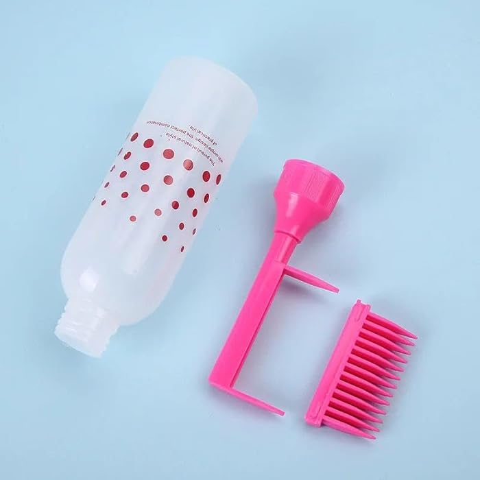 Multicolor Hair Dye Bottle with Applicator Brush Empty Refillable Dyeing Bottles Coloring Smudge Tool Hairdressing Styling Tools (blue dot) - Image 4